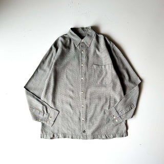 90's NAT NAST シルク 千鳥格子 L/Sシャツ