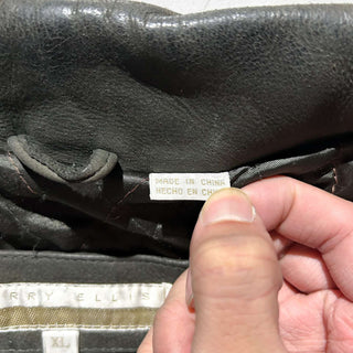 90's～00's PERRY ELLIS キルティング レザー ブルゾン ジャケット