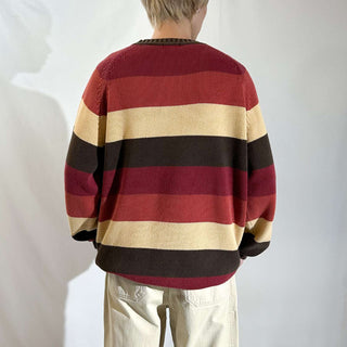 00's St. John's Bay ドリフタータイプ マルチボーダー ニット セーター