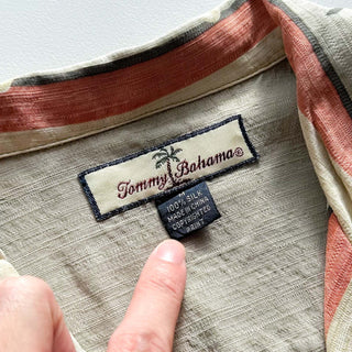 90's～00's Tommy Bahama シルク ボーリング 総柄 オープンカラー S/Sシャツ