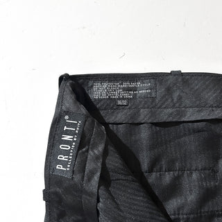 90's～00's PRONTI レーヨン×ポリエステル ブラック 2タック ワイド ギャング スラックス