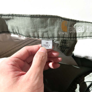 Carhartt "relaxed fit" オリーブ リップストップ ショーツ