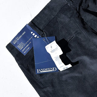 90's～ "deadstock" LANDS' END ２タック コーデュロイ パンツ (BLACK 30×30)