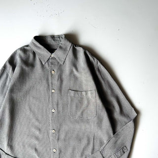 90's NAT NAST シルク 千鳥格子 L/Sシャツ