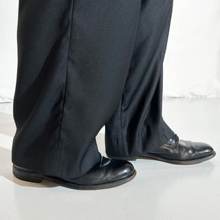 90's～00's PRONTI レーヨン×ポリエステル ブラック 2タック ワイド ギャング スラックス