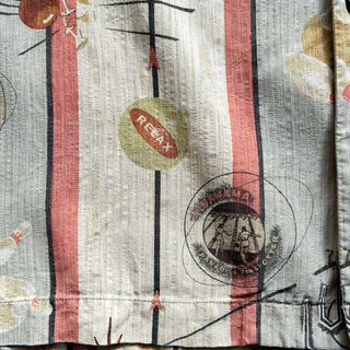 90's～00's Tommy Bahama シルク ボーリング 総柄 オープンカラー S/Sシャツ