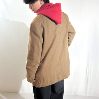 ～90's "made in ITALY" VALENTINO×Saks Fifth Avenue ヴァージンウール×カシミア ヘリンボーン ツイード ダブルブレスト テーラード ジャケット