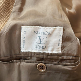 ～90's "made in ITALY" VALENTINO×Saks Fifth Avenue ヴァージンウール×カシミア ヘリンボーン ツイード ダブルブレスト テーラード ジャケット