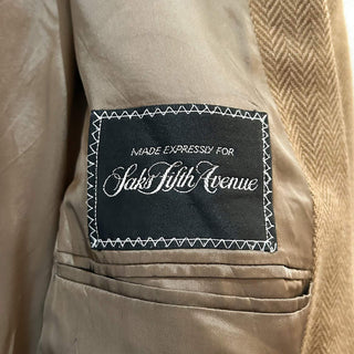 ～90's "made in ITALY" VALENTINO×Saks Fifth Avenue ヴァージンウール×カシミア ヘリンボーン ツイード ダブルブレスト テーラード ジャケット