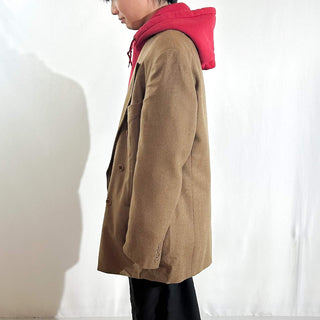 ～90's "made in ITALY" VALENTINO×Saks Fifth Avenue ヴァージンウール×カシミア ヘリンボーン ツイード ダブルブレスト テーラード ジャケット