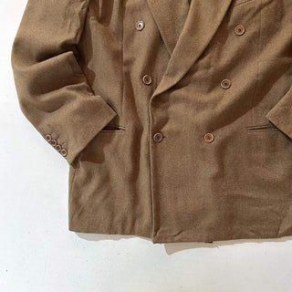 ～90's "made in ITALY" VALENTINO×Saks Fifth Avenue ヴァージンウール×カシミア ヘリンボーン ツイード ダブルブレスト テーラード ジャケット