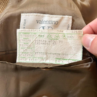 ～90's "made in ITALY" VALENTINO×Saks Fifth Avenue ヴァージンウール×カシミア ヘリンボーン ツイード ダブルブレスト テーラード ジャケット