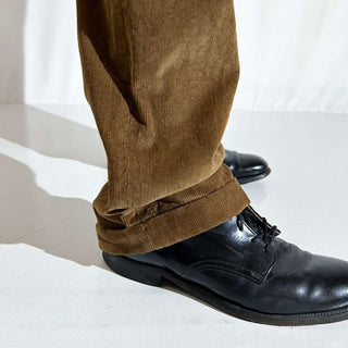 90's "dominican republic" LANDS' END ライトブラウン ２タック コーデュロイ パンツ