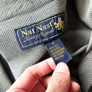 90's NAT NAST シルク 千鳥格子 L/Sシャツ