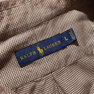 00's RALPH LAUREN 千鳥格子 チェック ボタンダウン L/Sシャツ
