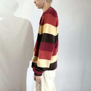 00's St. John's Bay ドリフタータイプ マルチボーダー ニット セーター