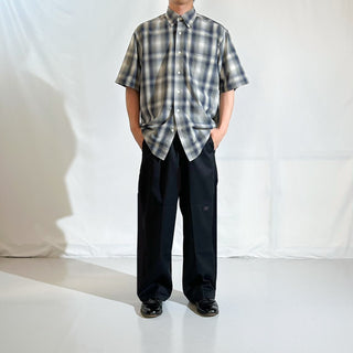 00's Munsingwear オンブレ風 チェック ボタンダウン S/Sシャツ