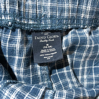 00's Faded Glory ドローコード チェック ワイド パジャマ パンツ