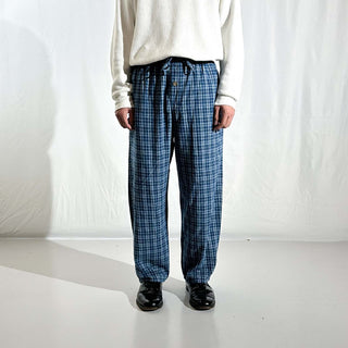 00's Faded Glory ドローコード チェック ワイド パジャマ パンツ