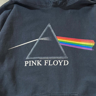 00's Pink Floyd "Dark Side of the Moon" ブラック バンド プリント スウェット パーカ