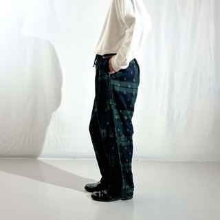 00's Ralph Lauren ドローコード 総柄 ブラックウォッチ チェック ワイド パジャマ パンツ