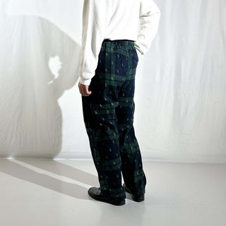 00's Ralph Lauren ドローコード 総柄 ブラックウォッチ チェック ワイド パジャマ パンツ