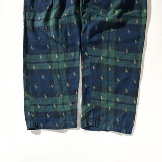 00's Ralph Lauren ドローコード 総柄 ブラックウォッチ チェック ワイド パジャマ パンツ