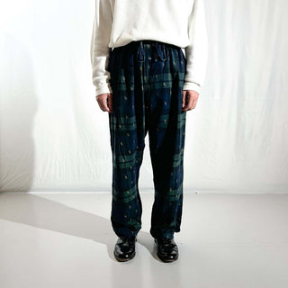 00's Ralph Lauren ドローコード 総柄 ブラックウォッチ チェック ワイド パジャマ パンツ