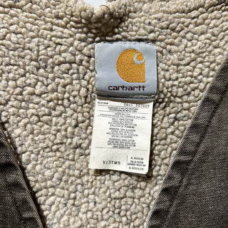 00's carhartt ブラウン フェード ボロ 裏ボア ダック ベスト(XLARGE-REGULAR)