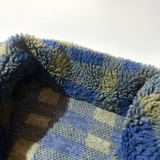 80'～90's unknown チェック柄 ラグラン ヘビー フリース