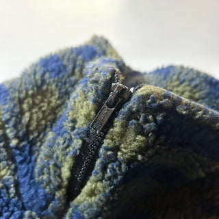 80'～90's unknown チェック柄 ラグラン ヘビー フリース