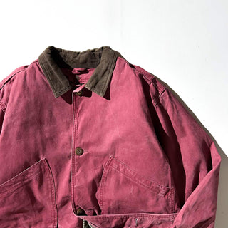 80's Eddie Bauer バーガンディ フェード グースダウン ハンティング ジャケット