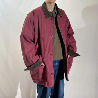 80's Eddie Bauer バーガンディ フェード グースダウン ハンティング ジャケット