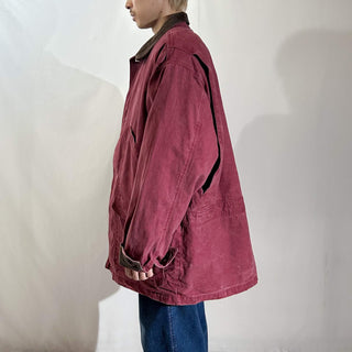 80's Eddie Bauer バーガンディ フェード グースダウン ハンティング ジャケット