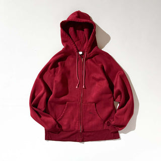80's FIRENZE ワインレッド アクリル アルミジップ フルジップ スウェット パーカ