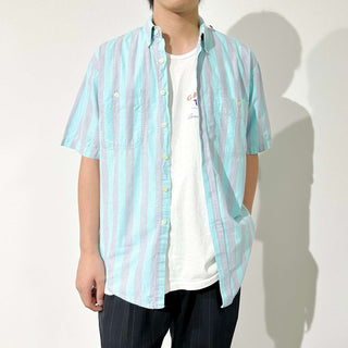 80's "MADE IN YUGOSLAVIA" GIANI BLUES ストライプ S/S シャツ