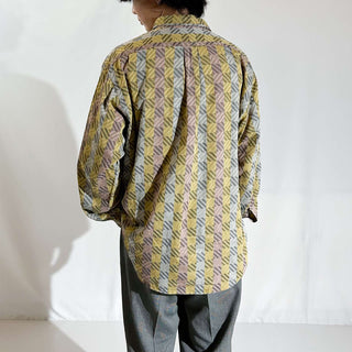 80's Neiman Marcus 総柄 レギュラーカラー L/Sシャツ