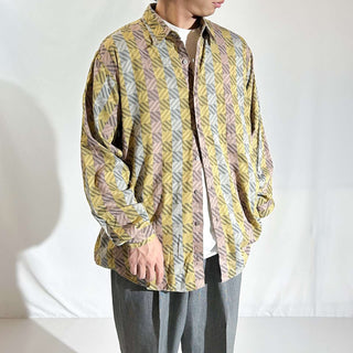 80's Neiman Marcus 総柄 レギュラーカラー L/Sシャツ