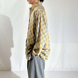 80's Neiman Marcus 総柄 レギュラーカラー L/Sシャツ