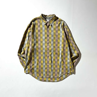 80's Neiman Marcus 総柄 レギュラーカラー L/Sシャツ