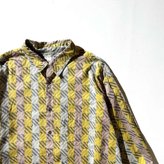 80's Neiman Marcus 総柄 レギュラーカラー L/Sシャツ