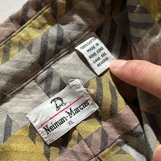 80's Neiman Marcus 総柄 レギュラーカラー L/Sシャツ