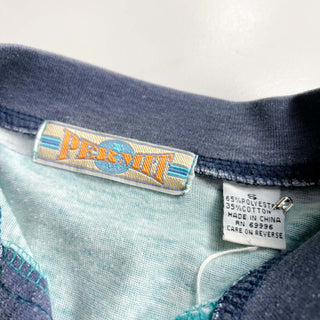 80's PERMIT ヘンリーネック 太ボーダー Tシャツ
