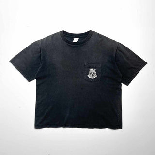80's "made in USA" SHEET METAL WORKERS' フェードブラック 両面プリント Tシャツ
