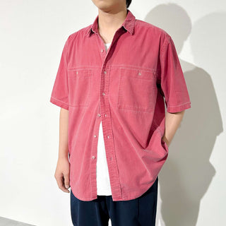 80's WOOL RICH 後染め 切替 ダブルポケット S/S シャツ