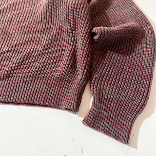 80's William John レッド×グレー メランジ アクリル ニット セーター