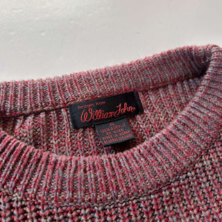 80's William John レッド×グレー メランジ アクリル ニット セーター