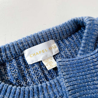 80's～90's CHAPEL HILL ブルー×ホワイト メランジ アクリル ニット セーター