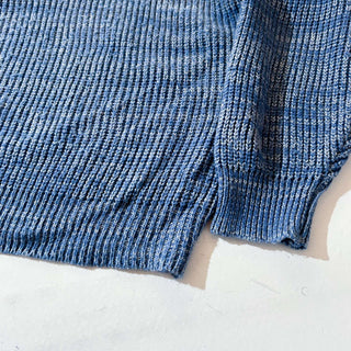 80's～90's CHAPEL HILL ブルー×ホワイト メランジ アクリル ニット セーター