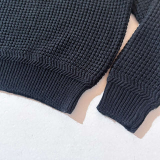 80's～90's DAVID TAYLOR 段リブ ソリッド アクリル ニット セーター